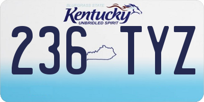 KY license plate 236TYZ
