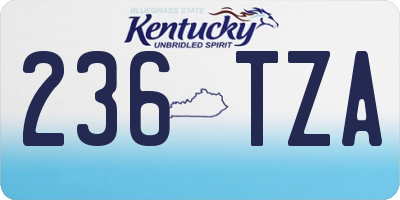 KY license plate 236TZA