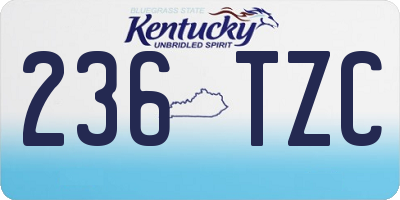 KY license plate 236TZC