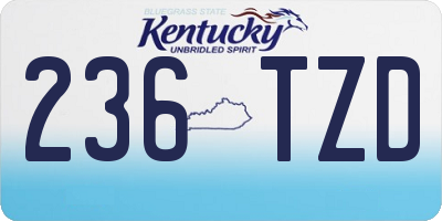 KY license plate 236TZD
