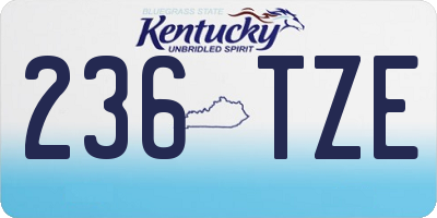 KY license plate 236TZE