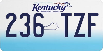 KY license plate 236TZF