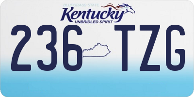KY license plate 236TZG