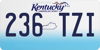 KY license plate 236TZI