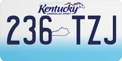 KY license plate 236TZJ