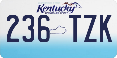 KY license plate 236TZK