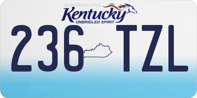 KY license plate 236TZL