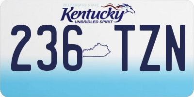KY license plate 236TZN