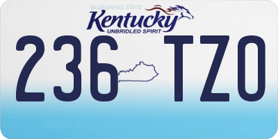 KY license plate 236TZO