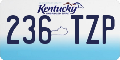 KY license plate 236TZP
