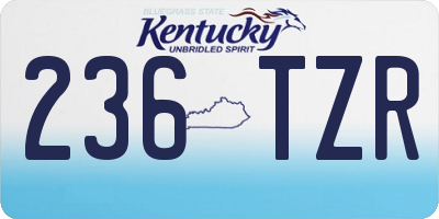 KY license plate 236TZR
