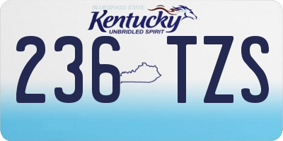 KY license plate 236TZS