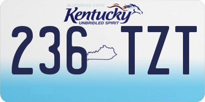 KY license plate 236TZT