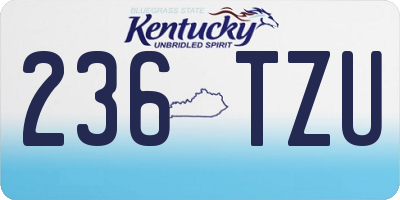 KY license plate 236TZU