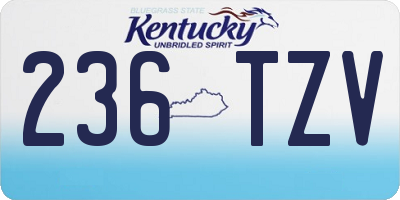KY license plate 236TZV