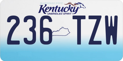 KY license plate 236TZW