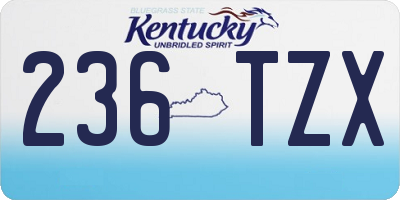 KY license plate 236TZX