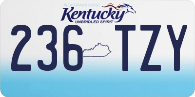 KY license plate 236TZY