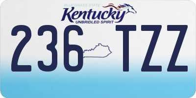 KY license plate 236TZZ
