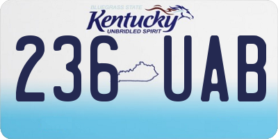 KY license plate 236UAB