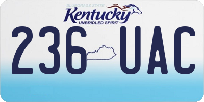 KY license plate 236UAC