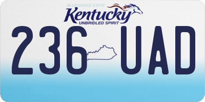KY license plate 236UAD