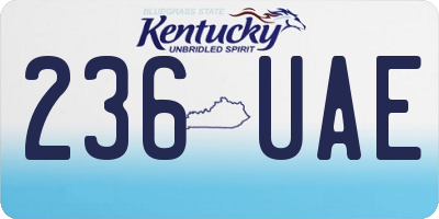 KY license plate 236UAE