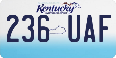 KY license plate 236UAF