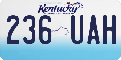 KY license plate 236UAH