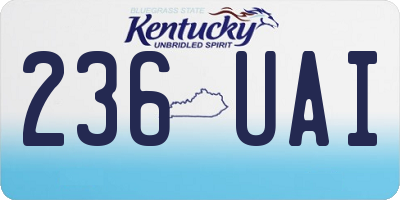 KY license plate 236UAI
