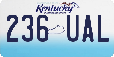 KY license plate 236UAL