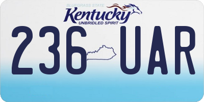 KY license plate 236UAR