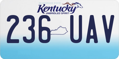 KY license plate 236UAV