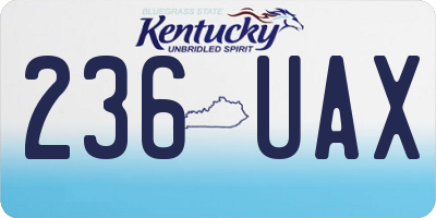 KY license plate 236UAX