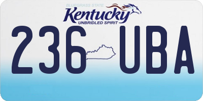 KY license plate 236UBA