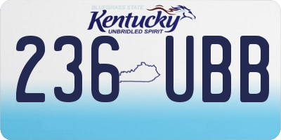 KY license plate 236UBB
