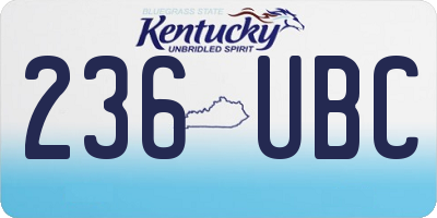 KY license plate 236UBC