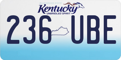 KY license plate 236UBE