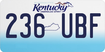 KY license plate 236UBF