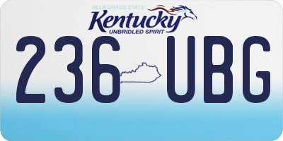 KY license plate 236UBG
