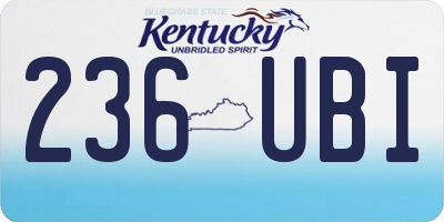 KY license plate 236UBI