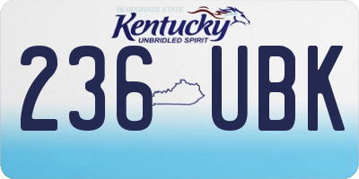 KY license plate 236UBK