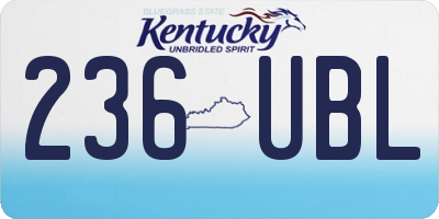 KY license plate 236UBL
