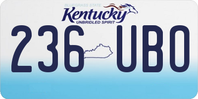 KY license plate 236UBO