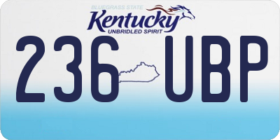 KY license plate 236UBP