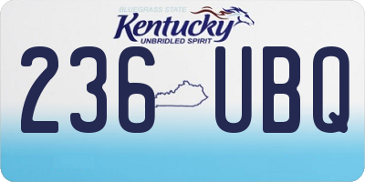 KY license plate 236UBQ