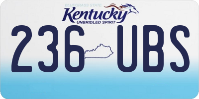 KY license plate 236UBS