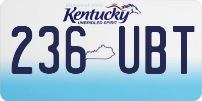 KY license plate 236UBT