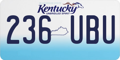 KY license plate 236UBU