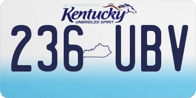 KY license plate 236UBV